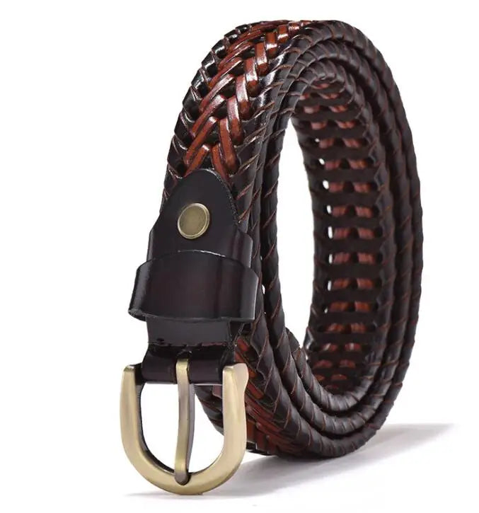 women Braided Belt For Men's Woven Belt Luxury Genuine Leather Cow Straps Hand Knitted Designer Men For Jeans Girdle Male belts