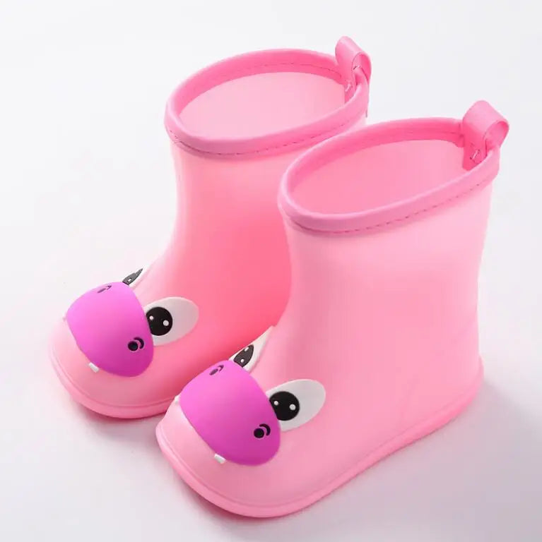 Classic Kids Rain Boots Rubber Boots For Children PVC Kids Baby Cartoon Shoes Water Shoes Waterproof Rain Boot Non-slip Warm