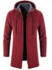 Liu Ming Men's/ women Thick Warm Fleece Cardigan Winter Trending Casual Windbreaker Jackets with Zipper Closure Knitted Sweater Hooded