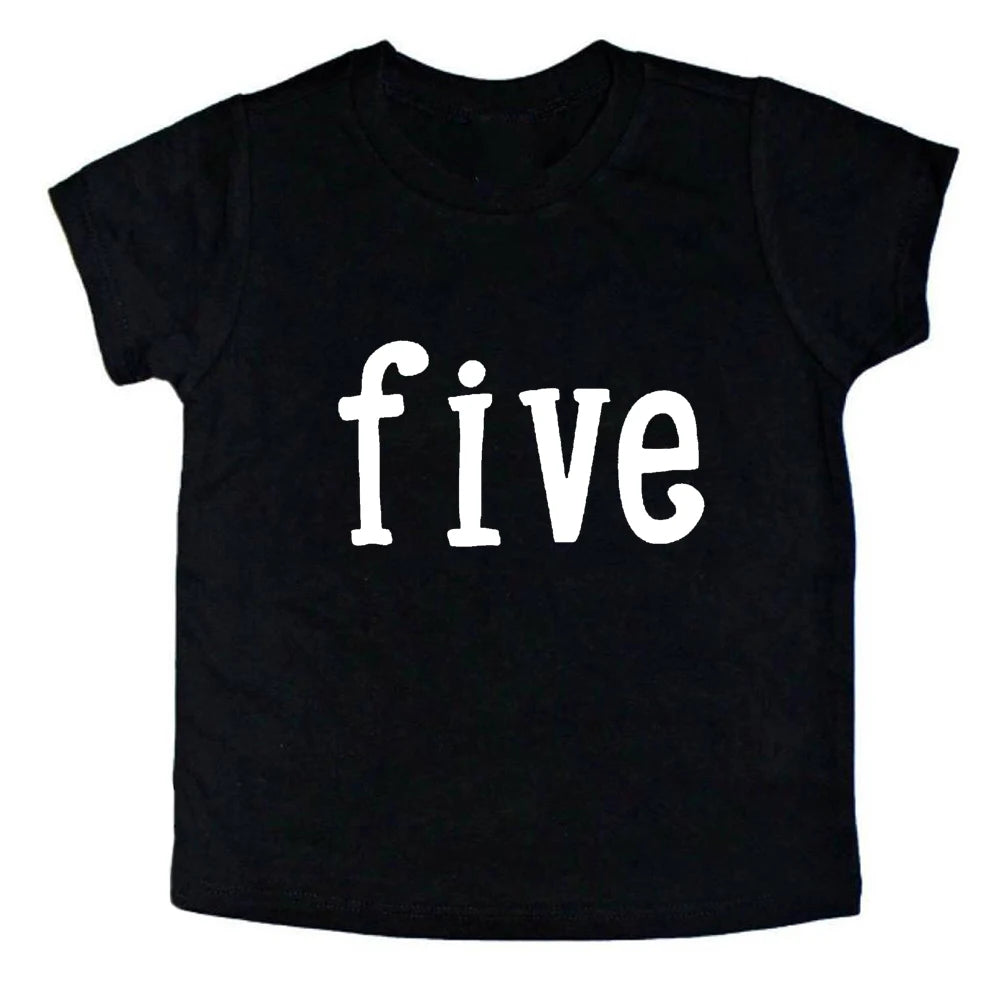 Kid's Birthday Tee Birthday Boy Birthday Girl Age Tee Shirts Short Sleeve Baby Fashion T-shirts Hot Birthday Design Drop Ship
