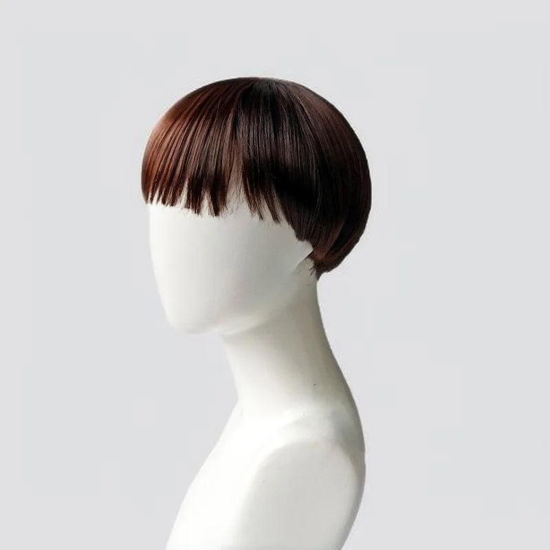 Men's / women's Mushroom Cut Straight Hair Machine Made 100% Density European American Fashion Short Wig Non-Lace Full Head Cover 110g