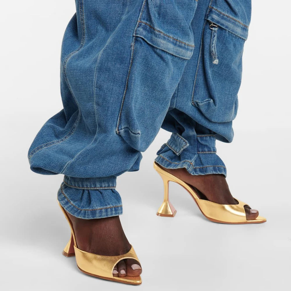 High Quality Pointed Toe Shoes Ladies High Heel Mules Womens Heels Heeled Sandals