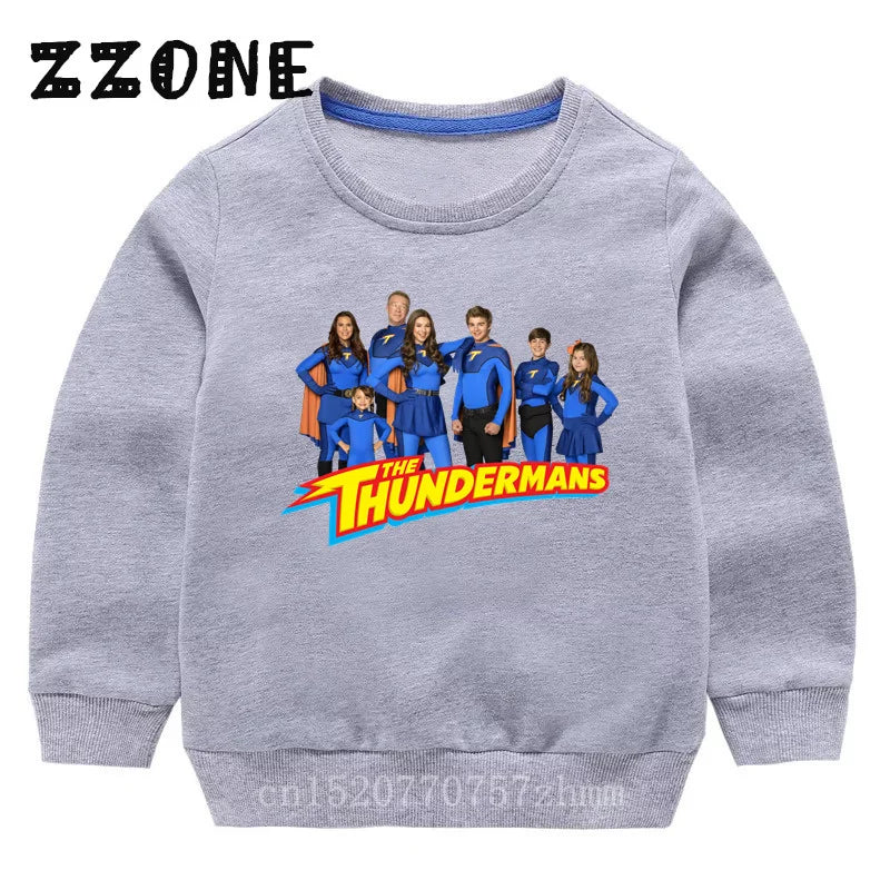 Kids Sweatshirts The Thundermans TV Shows Print Children Hoodies Casual Girls Boys Clothes Spring Autumn Baby Pullover Tops