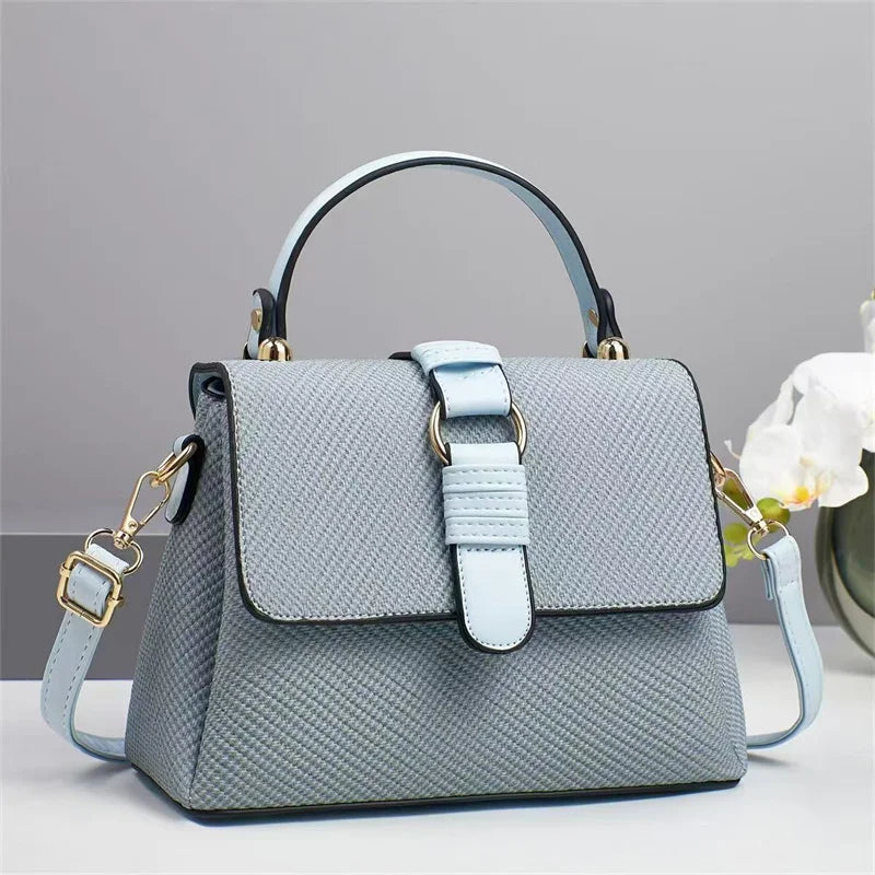 2025 Korean Style Ladies Fashion Large Capacity Women's Bag Solid Color Multifunctional Durable Foldable Zipper Chains