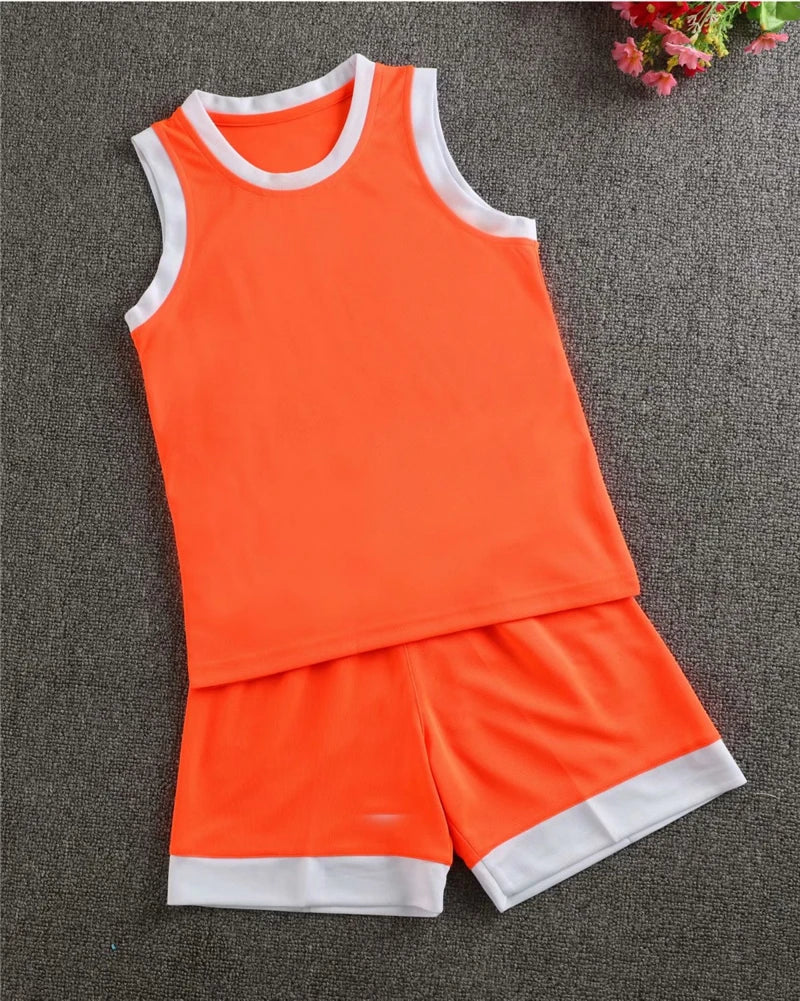 Blank Basketball Jersey Kids Adult Sports shirt Girls Breathable Quick-drying Sleeveless basketball clothing training suits