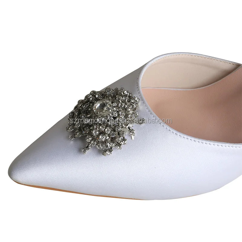 Customized White Shoes for Wedding Women Stiletto Heels