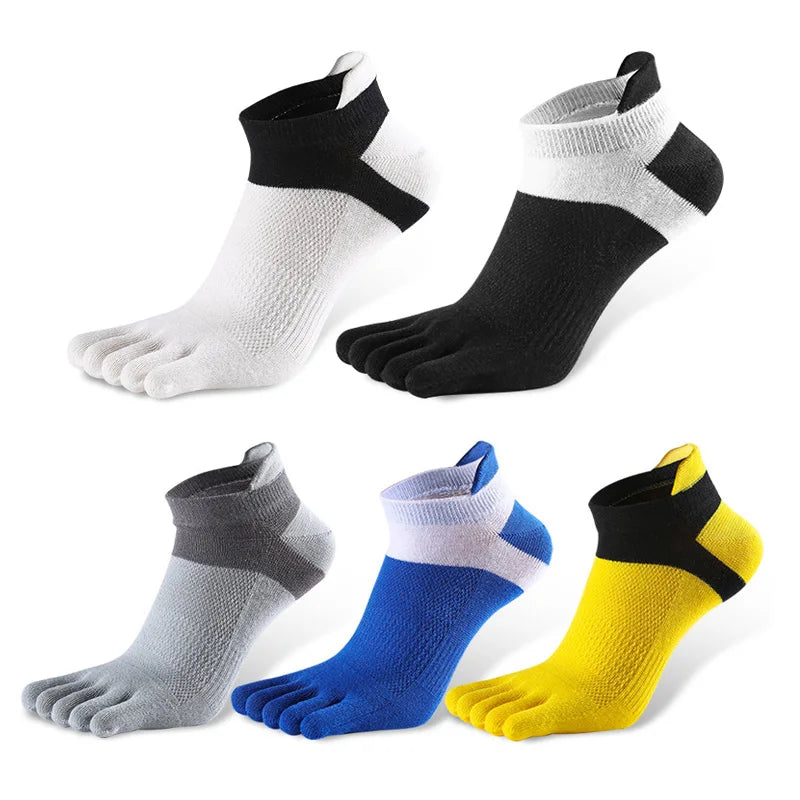 5Pairs / lot Summer Men Socks Cotton Five-finger Male short Socks High Quality