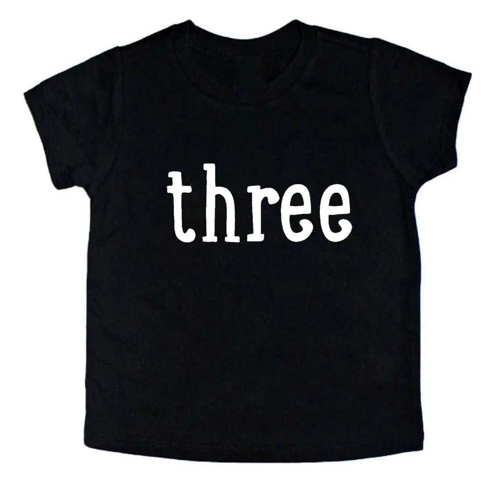 Kid's Birthday Tee Birthday Boy Birthday Girl Age Tee Shirts Short Sleeve Baby Fashion T-shirts Hot Birthday Design Drop Ship