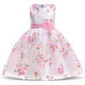 Kids Summer Dress For Girls Wedding Costume Floral Printing Birthday Princess Party Dresses 2-10 Years Children Girl Clothes