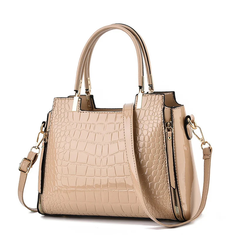 2024 New Crocodile Pattern Large Capacity Versatile Fashion Retro Simple Elegant Temperament Women's Shoulder Bag
