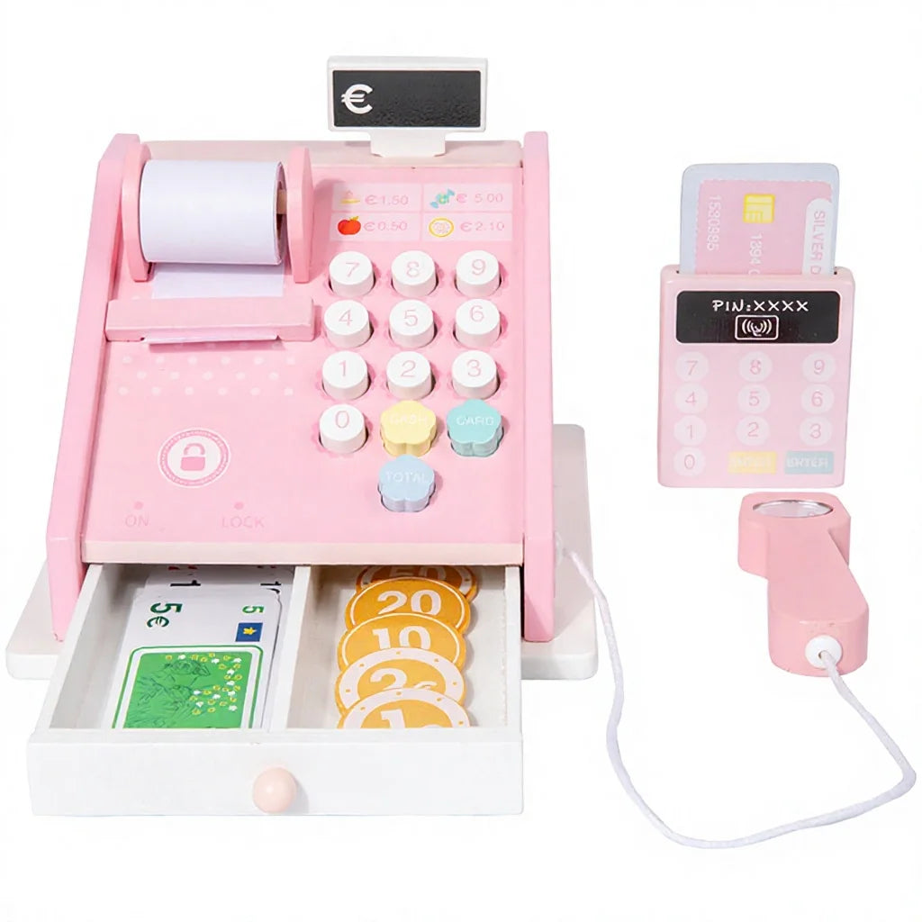 Children's Simulated Cash Register Tool Cash Register Toy Cash Register Set for 2 to 4 Years
