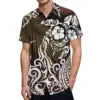 New High Quality Design Custom Hawaii Polynesian Tribal Summer Breathable Quick Dry Short Sleeve Shirt Aloha Men Loose Shirts