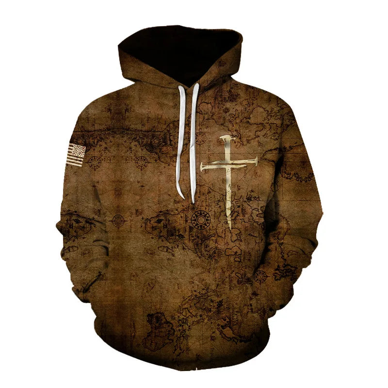 Brown Hoodie for Men Women and Kids Windproof Heavy Weight Graphic 3D Printed Solid Pattern Hooded Collar
