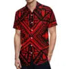 New High Quality Design Custom Hawaii Polynesian Tribal Summer Breathable Quick Dry Short Sleeve Shirt Aloha Men Loose Shirts