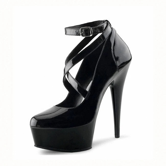 classic sexy show pole dance shoes red female Sexy 17cm high heels simple PU material single model stage nightclub Pumps