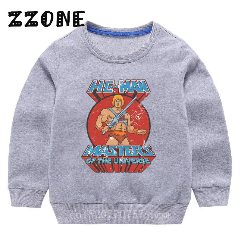 Children's Hoodies Kids Masters of The Universe He-Man Funny Sweatshirts Baby Pullover Tops Girls Boys Autumn Clothes,KYT5258