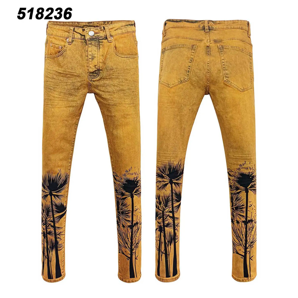 Wholesale Streetwear Jeans Pleated Tapered Trousers Men Elastic Damaged Beggi Pants Slim Fit Jeans