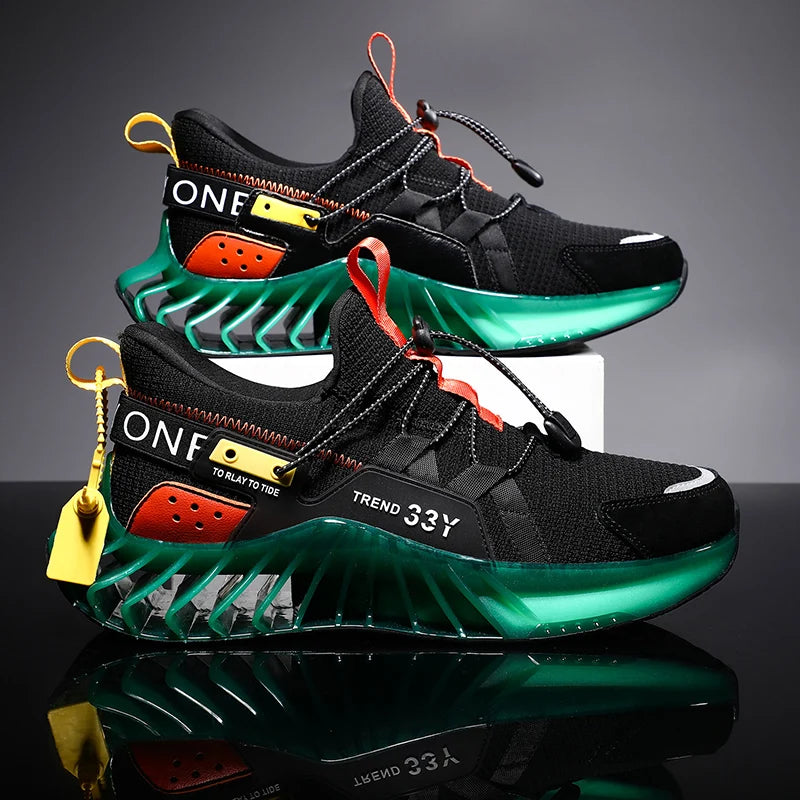 Mesh Fashion Sports Athletic Sneakers Slip on Mesh Fashion Sneakers Sports Shoes Trendy Blade Running Shoes for Men