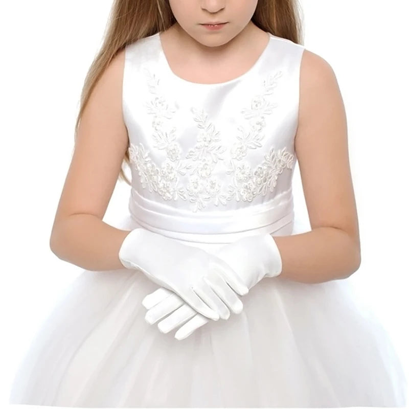 1 Pair Children's Dance Gloves White Festival Gloves Girl Gloves Prom Prop Children Outdoor Kindergarten Performance Accessories