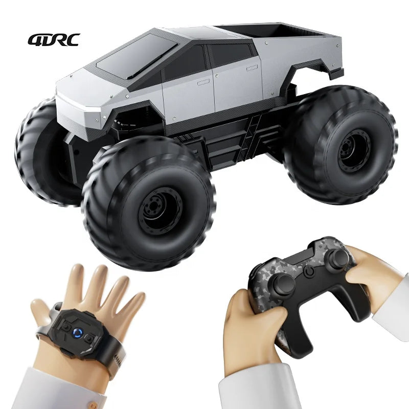 4DRC Y10 Watch Sensing 1:14 RC Car 4WD Amphibious Off-Road Vehicle All-Terrain Climbing Big Wheels 2.4G Remote Control Model Car