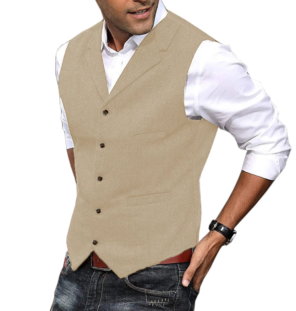 Casual Mens Brown Vest Silver Slim Fit V Neck Tuxedos School Party Green Waistcoat For Wedding Banquet Nightclub