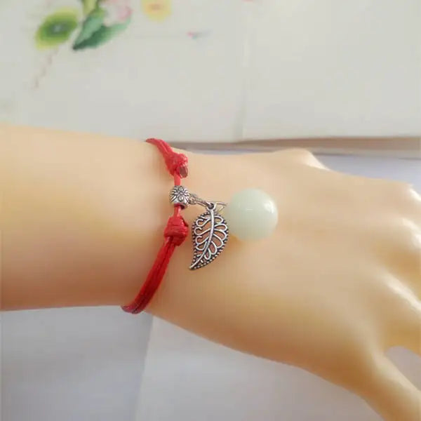Bracelet for Women Glowing Gem Charm Jewelry Leather Rope Pendant Hollow Luminous Stone Pendant Necklace Gifts