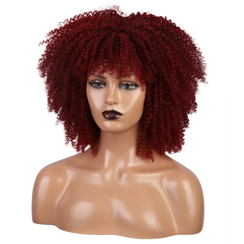 Cheap Price French Kinky Curl Curly Wig Neutral Short African for Cosplay Synthetic High Temperature Fiber Black Women's Wig