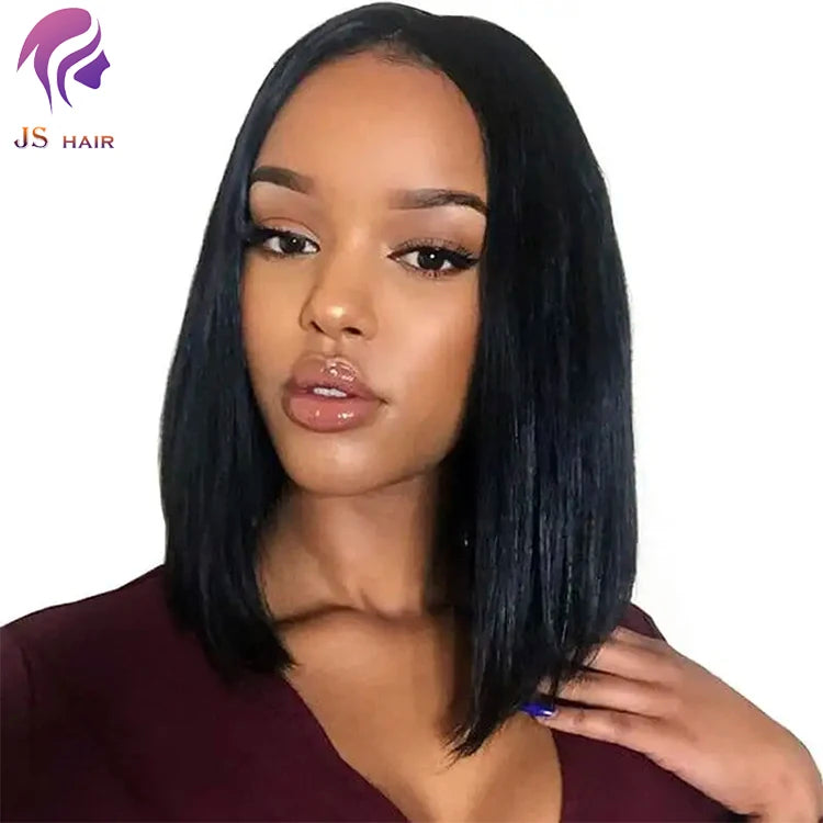 Hot Sale Hot Straight Bob Wigs for Women Black Synthetic Wig Shoulder Length Middle Parting Heat Resistant Wig for Cosplay