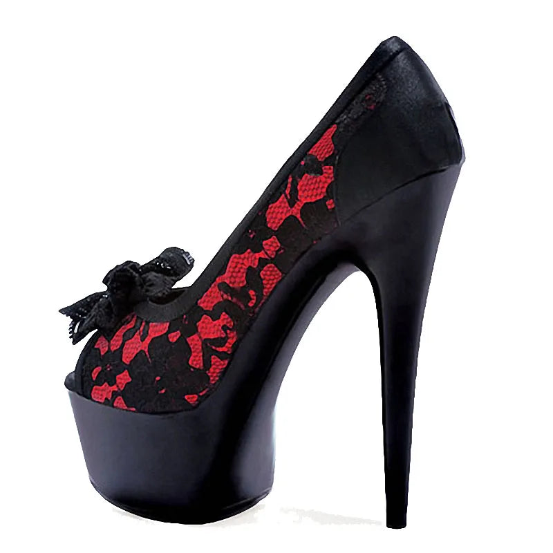 New Fish Mouth Thin Heel 15 cm Lace Fashion Elegant High Heels Club Sexy High Heels Women's Large Spring and Autumn Single Shoes