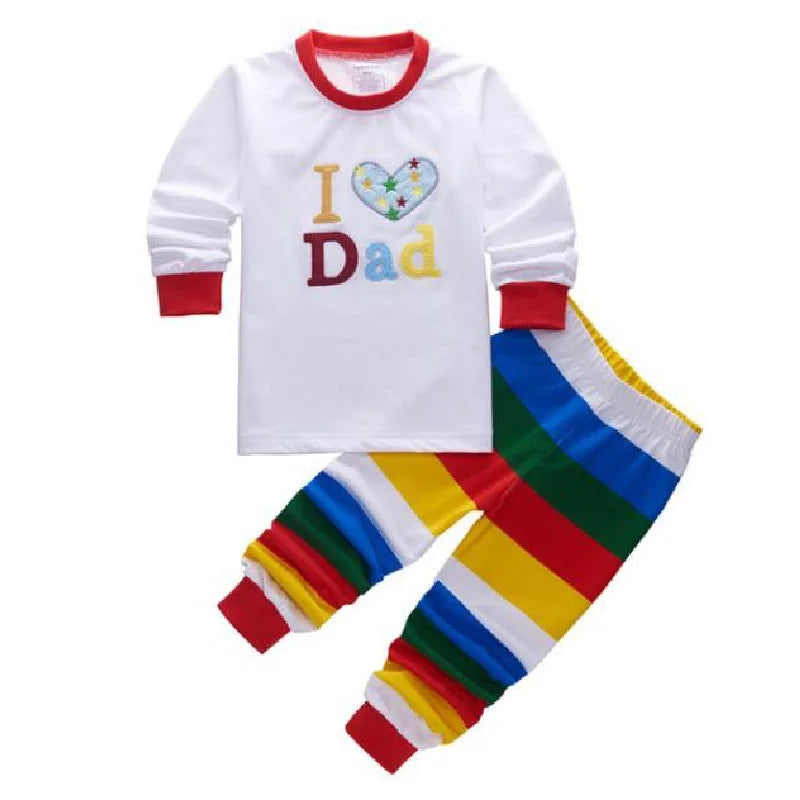 Excavator Children Pajamas Sets Kids Sleepwear Suit Sleeved T-Shirts Trousers Boy Clothes Pj's Infant Pijama Fashion Tops Pant