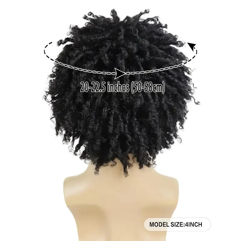 Xuchang Chemical Fiber New Product African Men's/ Women's Dirty Braid Wig Headset Black Tube Roll Small Roll Wig
