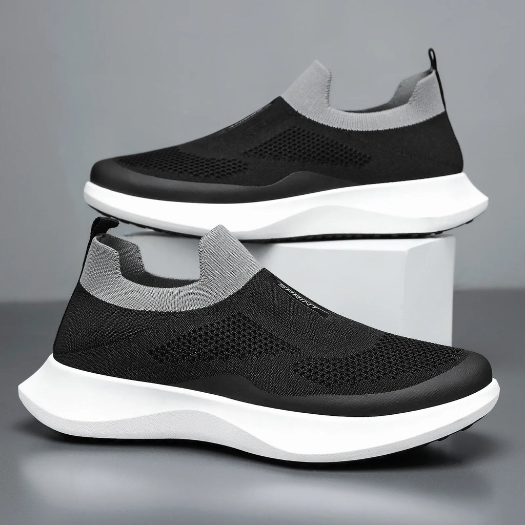 Men's Spring Breathable Slip-On Dad Shoes Large Size Soft Sole Casual Walking Shoes for Couple