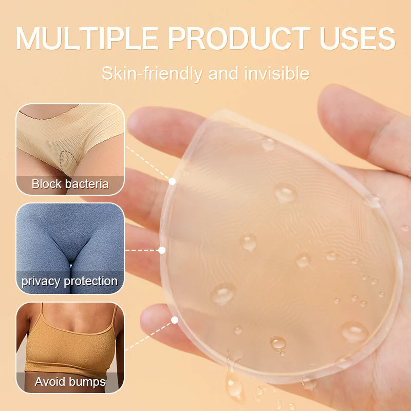 1 Pair Camel Toe Concealer for Women Anti Insert Camel Toe Reusable Invisible Self-Adhesive Silicone Pads Cover for Swimsuits