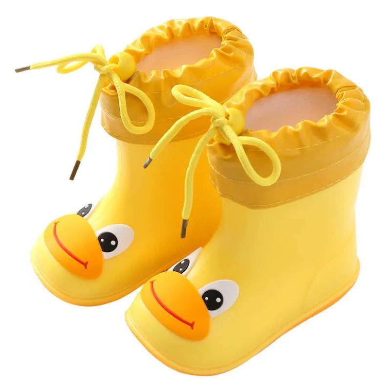 Classic Kids Rain Boots Rubber Boots For Children PVC Kids Baby Cartoon Shoes Water Shoes Waterproof Rain Boot Non-slip Warm