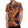 New High Quality Design Custom Hawaii Polynesian Tribal Summer Breathable Quick Dry Short Sleeve Shirt Aloha Men Loose Shirts