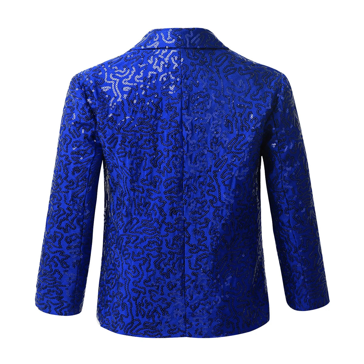 Kids Boys Shiny Sequins Lapel Jacket Coat Blazer Tuxedo Costume Modern Jazz Latin Dance Costume Party Performance Tuxedo Suit