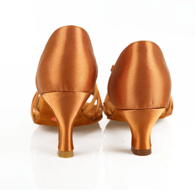 High Heels Female Professional Dance Shoes Batch Hair Soft Soled Latin Shoes Middle Heel Dancing Shoes