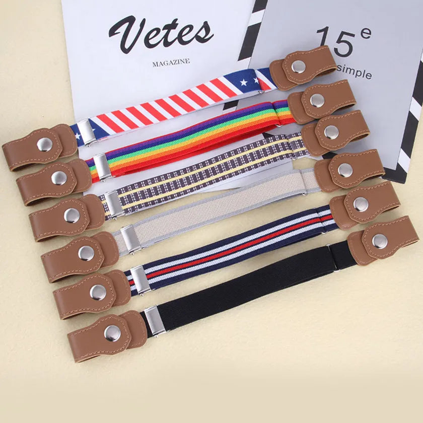 New Kids Buckle-Free Elastic Belt Waist No Buckle Stretch Belts Toddlers Adjustable Boys and Girl`s Belts for Jeans