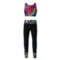 Kids Girls Gymnastics Sportswear Outfits Sleeveless Racer Back Tank Crop Top with Leggings Ballet Dance Workout Yoga Tracksuit
