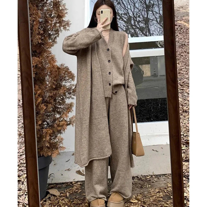 Boutique Wholesale 2026 Autumn New Fashion Design Sense Small Group High Grade Knitted Sweater Women's Set