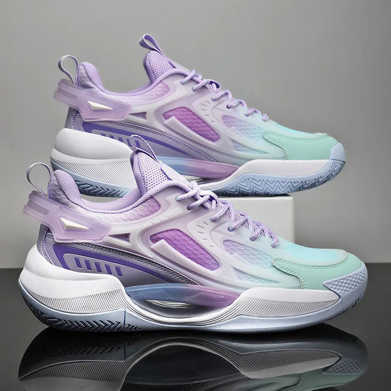 New Design Brand Logo Custom Professional Men Outdoor Sports Sneakers Luminous Hollowed Breathable Men Basketball Shoes