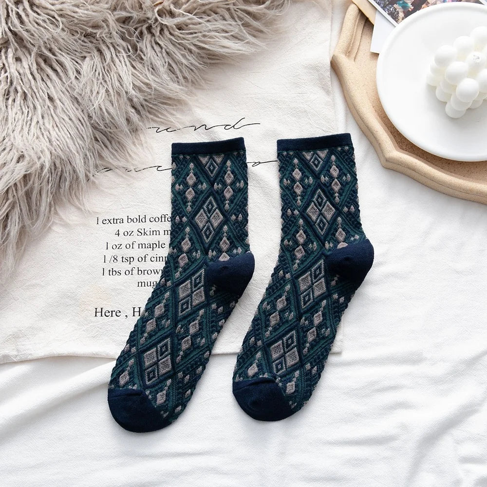 Classical Women's Socks Flowers Dress Socks Girl's Famale Cute Sock Spring And Autumn Socks Women Fashion Cute Socks 1pair ws203