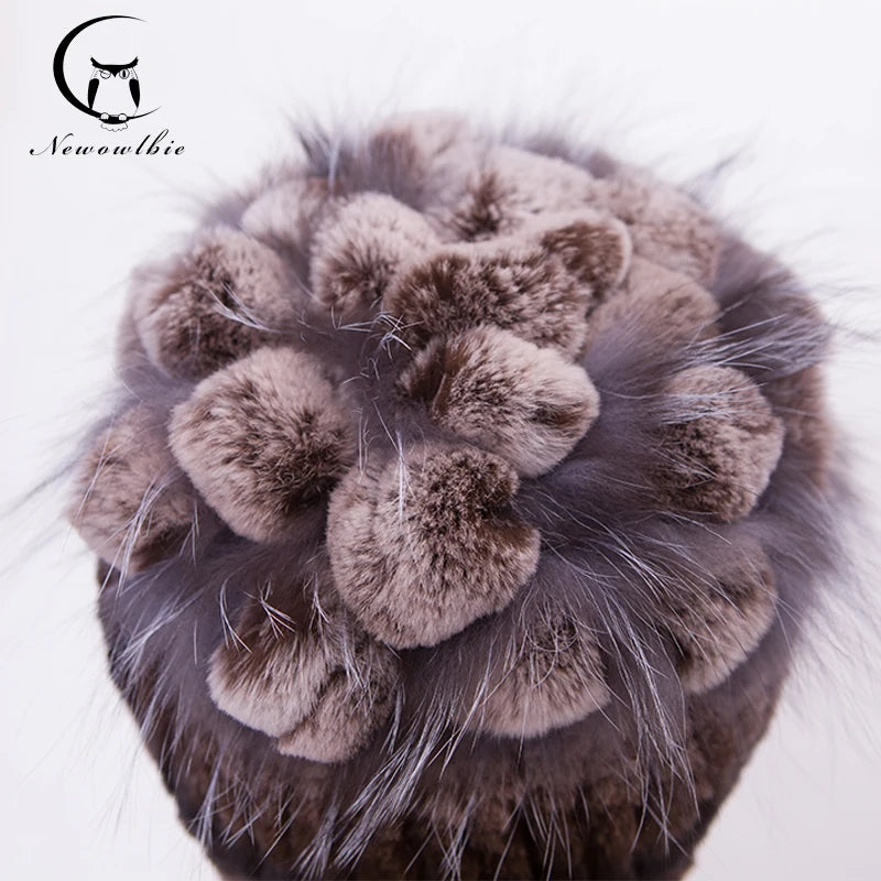 Hat Women Winter With Real Nature Fur Beaver Rabbit Wool Hats Female Fur Hat Leather Warm Fashion Rabbit Hair Fox Fur Hats Women