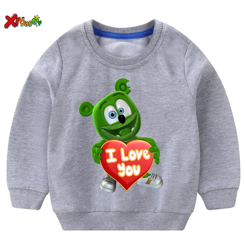 Gummy Bear kids hoodies sweatshirts I LOVE YOU t shirt Fashion Personality Casual T Shirt children boys girls T-shirt sweatshirt