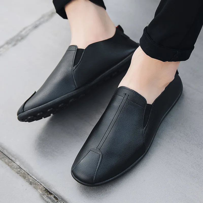 2019 New Mens Casual Shoes Shoes Mens Loafers  Zapatos De Hombre Men Casual Natural Leather Loafers Driving Moccasin Men Soft