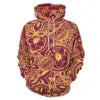 High Quality Hoodies Men Polynesian Tribal Design Red Oversized Hoodie Unisex Streetwear Hoodie
