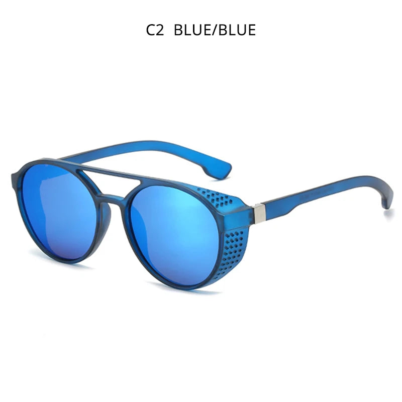 Classic Steampunk Sunglasses Men Fashion Round Glasses For Male Vintage Brand Designer Eyeglasses Shades Outdoor UV400