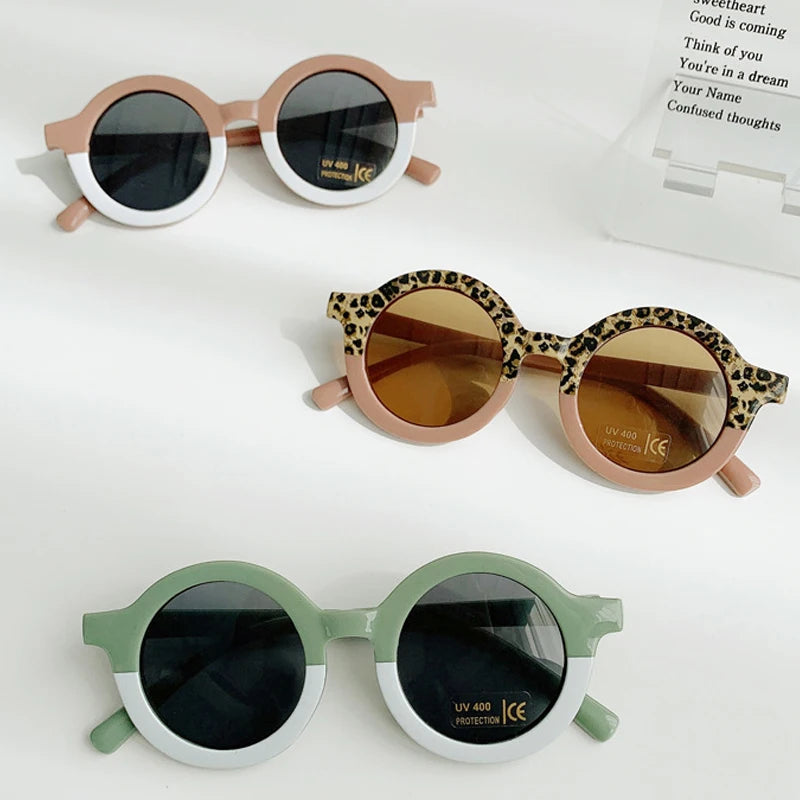 Classic  Children's Sunglasses Infant's Retro Solid Color Ultraviolet-proof Round Convenience Glasses Eyeglass for Kids