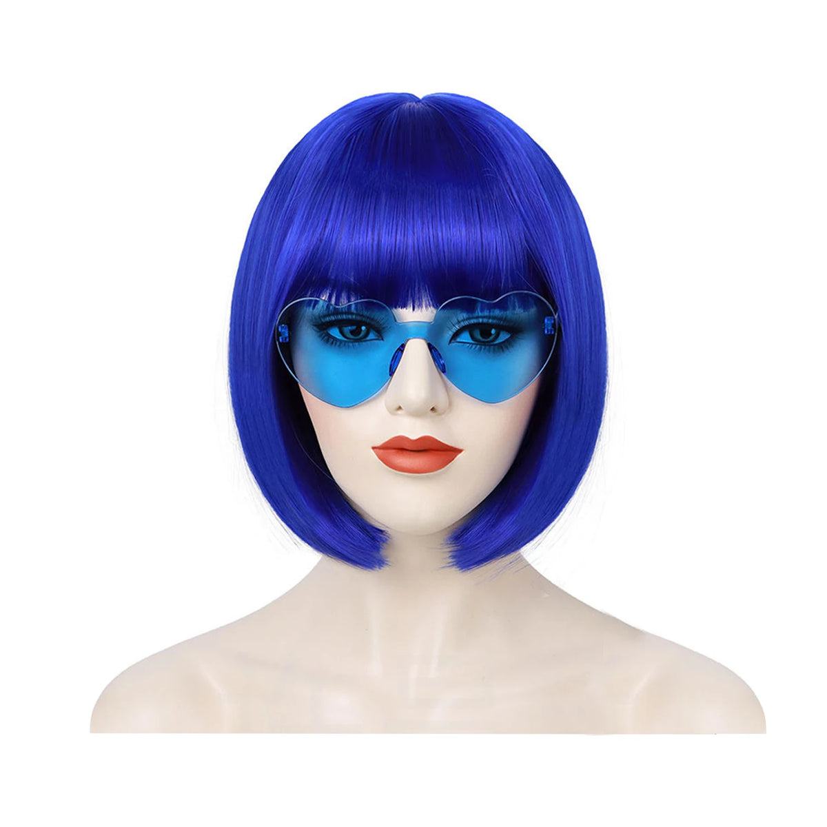 Short Black Straight Wig with Bangs Women Bob Shoulder Length Wigs Heat Resistant Fiber Synthetic Hair Wigs Natural Looking