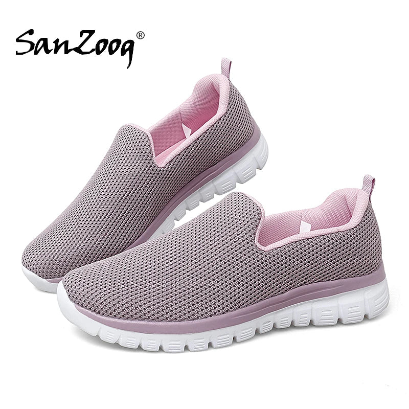 2021 New Spring Summer Women Sneakers Flats Slip On Shoes For Women Sport Comfortable Walking Lightweight Big Size Dropshipping